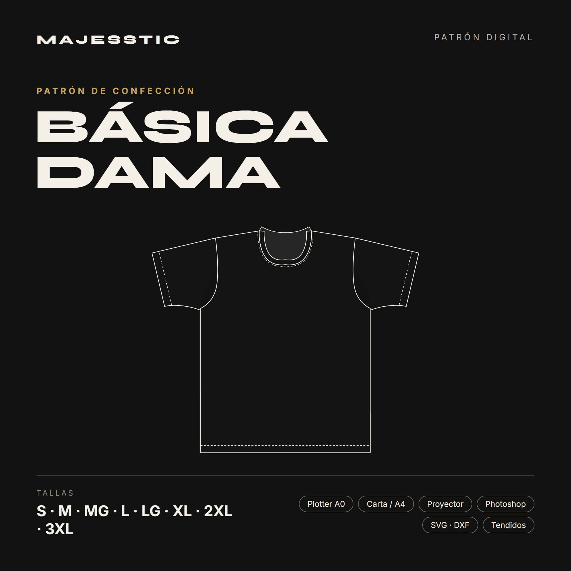 Patrón Franela Básica Dama — Portada